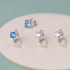 Keine Creolen aus 925 Silber mit Zirkonia, Damen Mädchen Ohrringe