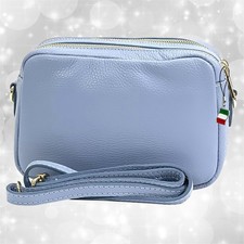 Tasche hellblau Leder mittel