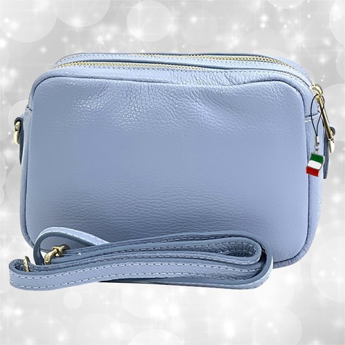 Tasche hellblau leder mittel - tasche,