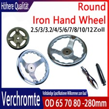 2.5,3,4,5,6,7-12" Drehkurbel Handrad Stellrad Maschinenkurbel Metall Verchromte