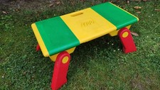 LEGO System 637 klappbarer Spieltisch von 1996 Bautisch & Aufbewahrung Sitzbank