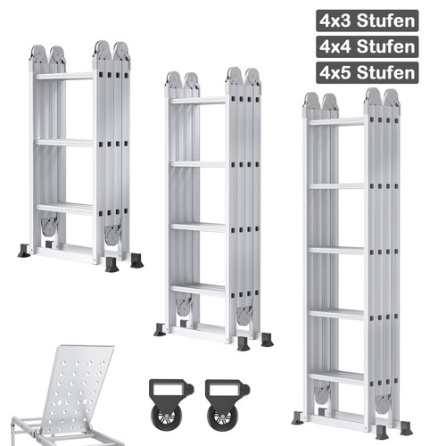 Alu gelenkleiter klappleiter - gelenkleiter,