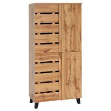 B-Ware Schrank MCW-M46, Highboard Hochschrank Staufächer 162x80x32cm naturfarben