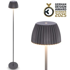 Briloner RIFFLE LED Stehlampe kabellos IP44, Dimmbar, Touch, Akku, German Design