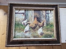 Ölgemälde Gallus Winkler  am Hühnerstall 