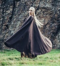 Mittelalter Larp Woll-Umhang Cape ohne Kapuze schwarz rot grün grau blau braun