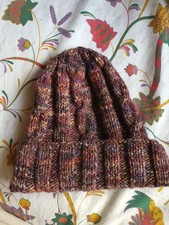 Mütze Wolle Schurwolle Selbstgestrickt Handarbeit Herren Damen Braun Norweger