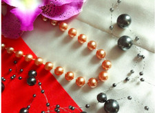 Damen Modeschmuck Perlen Halskette braun kurz Mode Schmuck Kette tolles Geschenk