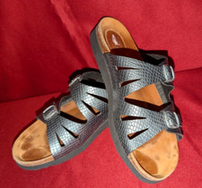 HUSH PUPPIES Damen Sommer-Sandalen 41 Grau Glänzende Oberfläche LEDER-Innensohle