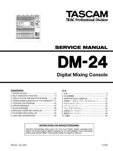 Service manual anleitung - service, für