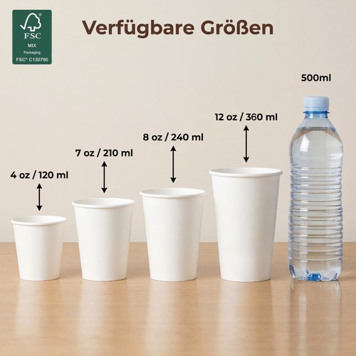 Pappbecher weiß 50 1000 - to, go