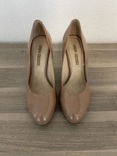 Buffalo London Pumps Plateau High Heels Gr.39 Lack Beige 11cm Absatz Getragen