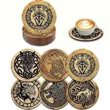 6x Wikinger Wolf Runen Holz