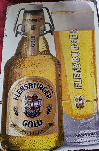 Blechschild flensburger gold - blechschild,