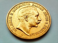 20 Mark PREUSSEN Wilhelm II. 1902 (A) .900 Goldmünze J#252, sehr schön in Kapsel