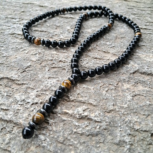 Schwarz perlenkette onyx - schwarz,