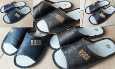 Herren Leder Hausschuhe,Pantoffeln,Latschen, Offene Pantoletten - NEU