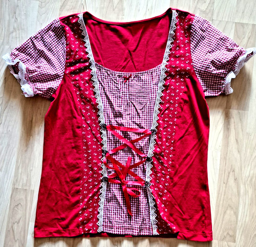 Trachten shirt rot weiß - t-shirt,