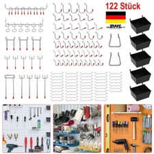 122PC Lochwandhaken Lochplattenhaken Lochwand werkzeughalter Wandhaken, Hakenset