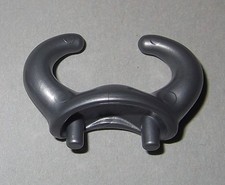 16541, 1x Helm- Feder, Hörner (für 2 Loch Helm), klein, silber