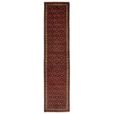 Hamedan 290x67 cmHandgeknüpfter Perserteppich Orient Wolle Carpet Rug Läufer Rot