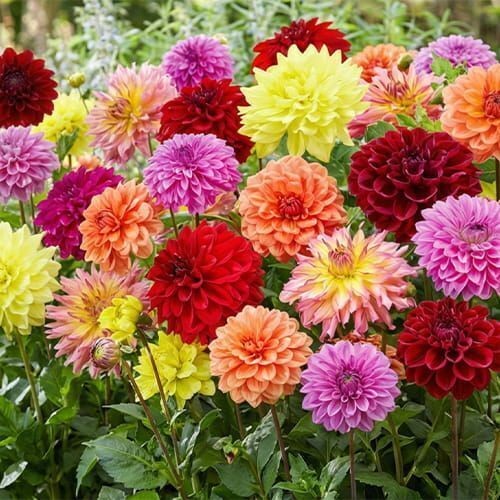 Bunter dahlien mix - dahlien,