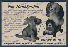 orig. Reklame Steiff Spielzeug Puppen Tiere Hundewagen Holz Giengen Brenz 1927