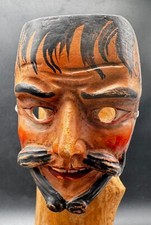 ⚜️Alte seltene Fasnacht Wandmaske Miniatur Holzmaske " Schön Maske " 9,5 x7cm ⚜️