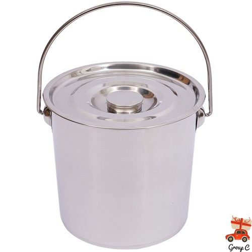 Edelstahleimer mit deckel l - mit,