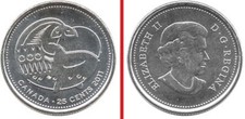 25 CENTS CANADA ???? ORCA whale 2011 Queen Elizabeth II Legendary Nature