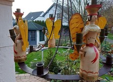 Weihnachtsleuchter Lichterengel Kronleuchter Holz Engel Kerzenleuchter  / Ø 32cm