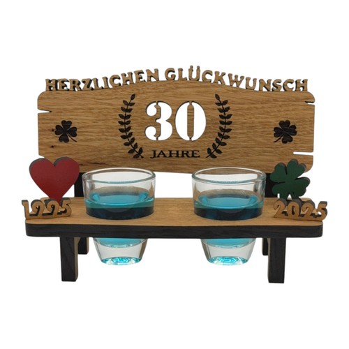 Schnapsbank eiche mit gravur - schnapsbank,
