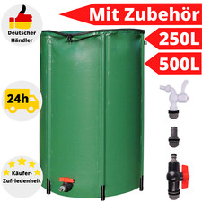 Regentonne 500L 250L Regenfass Regenwassertank Hahn Regenspeicher Regensammler