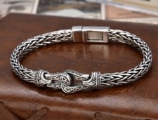 L25 Armband Fuchsschwanzkette Schlinge mit Pflanzenornament Sterling Silber 925