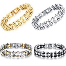 Armband Armreif Herren Edelstahl Armkette Biker Fahrradkette Punk Schmuck Männer