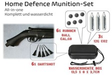 Home Defence Munition Set in wasserdichter Box, Rubber Balls, Dartshot-Munition