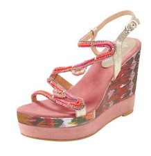 XYXYX Damen Marken-Keilsandalette, koralle