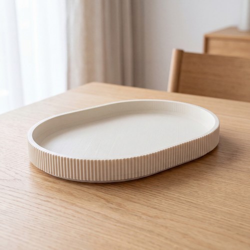 Deko tablett oval gerippter - oval,