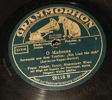 FRANZ VÖLKER GRAMMOPHON SCHELLACKPLATTE