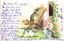 AK Tiere  kleine Katzen, Künstler, Kleinformat