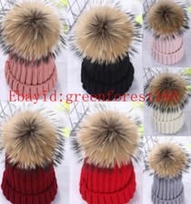 Damen Echtfell Bommel Strick