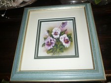 Bild mit 3D Stiefmütterchen flieder-Farbend 19,5 cm x 19,5 cm gebraucht