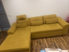 L-Sofa Ecksofa Leder Beige