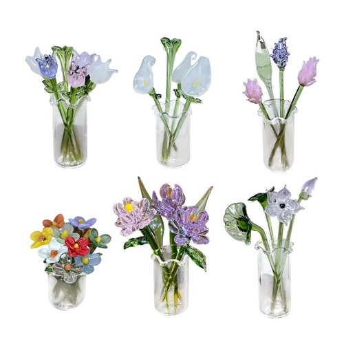 Glasblumenfigur mit vase - glasblumenfigur,