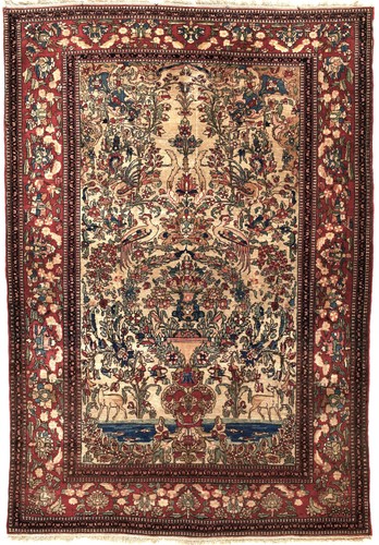 Antik isfahan teppich - teppich, 205x142