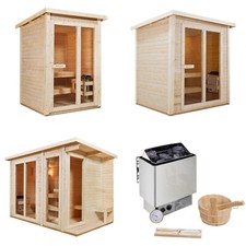 Outdoor Glas Holz Sauna