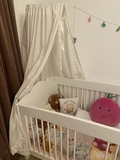 Pinolino Baby/Kinderbett + Matratze Babyone 0-7 Jahre Holz Weiss