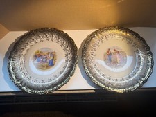 2x antike Wandteller