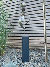 Deko Säule 3er Stab Anthrazit pulverbeschichtet Garten Edelstahl Stele Kugel