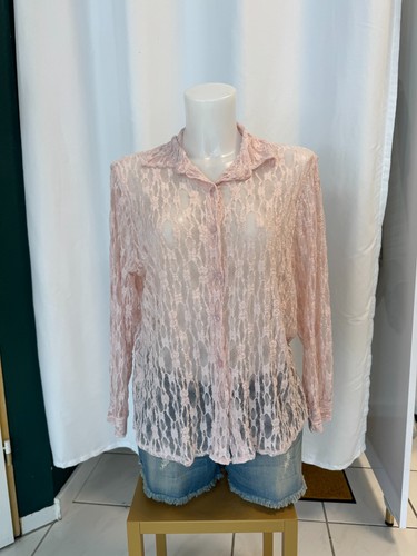 Spitzenbluse rosa langarm - spitzenbluse,